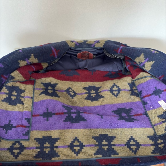 VINTAGE WOOLRICH Aztec Wool Southwestern Women’s Coat Sz M - Picture 7 of 10